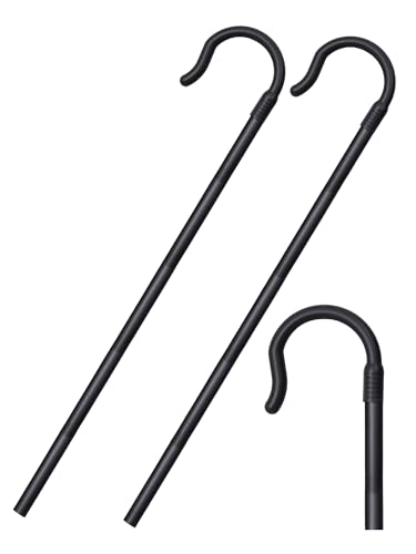 Poen Shepherds Hook Costume Staff 5ft Plastic Walking Cane - color: Black