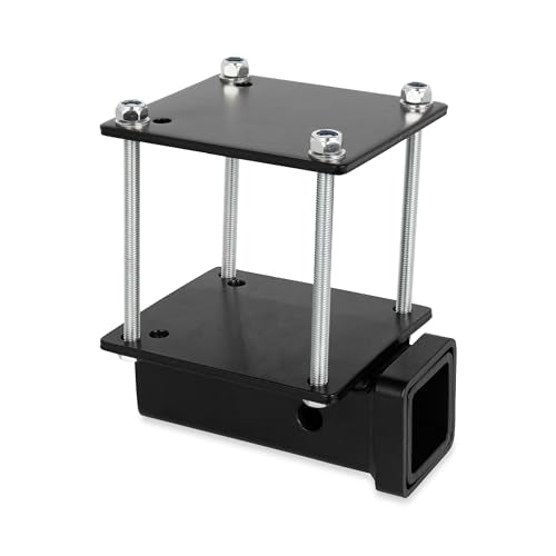 Camco Eaz-Lift Camper/RV Bumper Hitch - Ideal for Bikes, Cargo Racks & More - Clamps onto 4” Square RV Bumpers - No Drilling Required for Install - Crafted of Heavy Duty Powder-Coated Steel (48473)