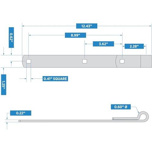 National Hardware Heavy Duty Hinge Strap, 12", Steel, Zinc Plated - size: 12 Inch