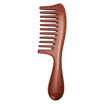 Louise Maelys Red Sandalwood Wide Tooth Comb For Curly Hair - color: Red Sandalwood