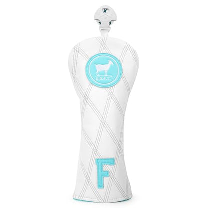 White and Blue Goat Style Golf Driver Headcover Fairway Wood Head Cover Hybrid UT Headcover Cover Premium Golf Accessories for Men - color: 1x fairway cover