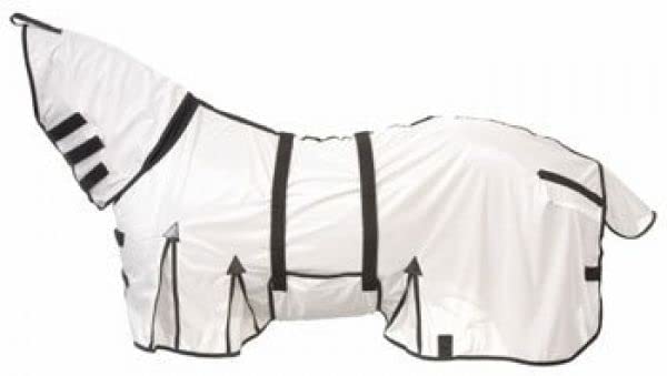 Showman White Lightweight Mesh Fly Sheet w/Neck Cover - size: 80"