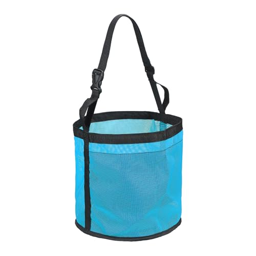 Horse Feed Bag, Horse Muzzle Hay Bags with Adjustable Strap Nylon Mesh Waterproof Bottom Grain Horses Bag, (Blue, L,1 Pcs), Intended for Feeding Grain/Powder/Hay - color: Blue, size: L