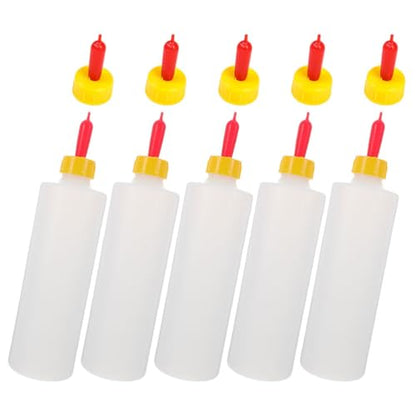 SHINEOFI 5pcs Baby Goat Bottle Lamb Feeding Bottles 400ml Goat Milk Drink Supplies with 10 Pacifiers Newborn Animal Nursing Tools for Livestock Feeding