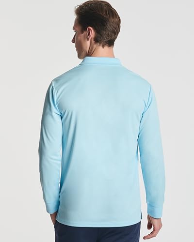 3 Pack Mens Long Sleeve Polo Shirts Dry Fit Golf Work Casual Collared Tops - color: Set 2, size: Small