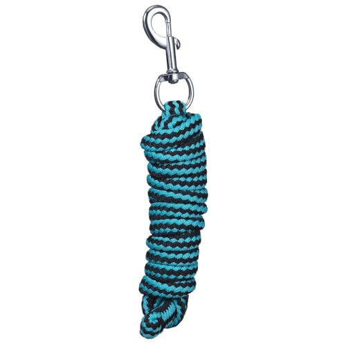 Tough 1 8' Braided Poly Cord Lead - color: Turquoise/Black
