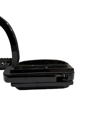 EXTREME Horse Safety Stirrup Irons – Black, Quick Release Aluminum Stirrups Size 4.75 inches