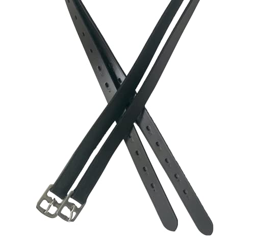 Majestic Ally Genuine Leather English Stirrup Leather (Pair) - color: Black, size: 60 inch