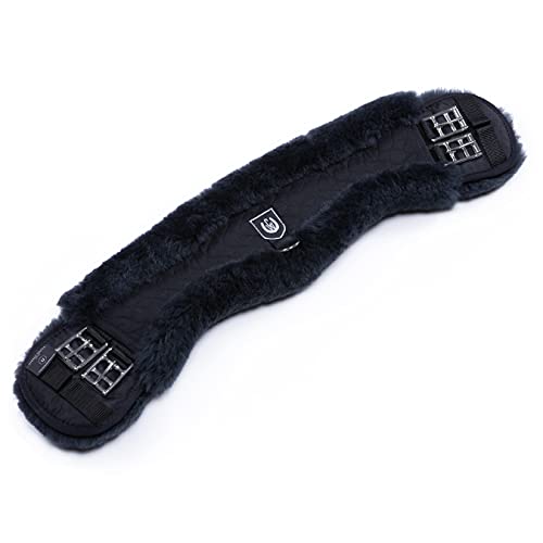 Werner Christ Horse Moon Girth Special Anatomical Concave, Made of Real Sheepskin in Black Anthracite Size 75cm - color: Black Anthracite, size: 75cm
