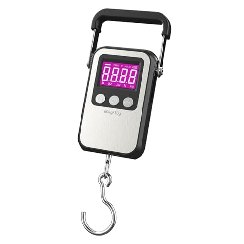 Klau Portable Rechargeable Luggage Hanging Scale,60 kg/120 lb, Black | Heavy Duty, Wide Handle, For Home Farm Hunting Outdoor