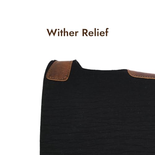 BLACK HOOF Blackhoof Steam Pressed Merino Wool Felt Contoured Pad (31" Length and 32" Width), Saddle pad for Horses