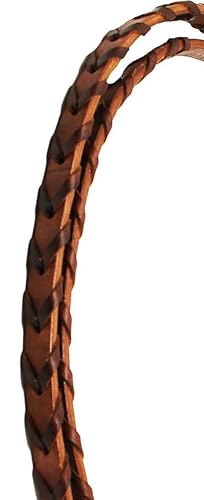 CHALLENGER 8' Horse Western Leather Latigo Laced Barrel Contest Reins 66RT10 - color: Tan Brown