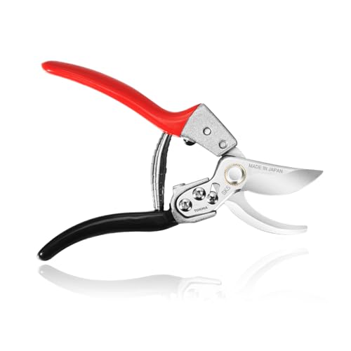 TONMA 8.2" Garden Shears, Made in Japan, Pruning Shears for Gardening, TP-2 | 1" Cut Capacity, Professional Garden Scissors Clippers with a Non-Slip Grip, Heavy Duty Japanese Bypass Hand Pruners Loppers - size: 8.2 inches