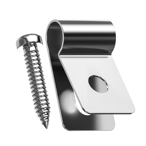 Fence Wire Mounting Clips – 200 Pack Stainless Steel Clamps with Screws – Compatible with 12-16 Gauge Wire and Wood Fence Posts - style: LS4