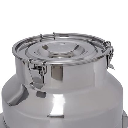 Stainless Steel Sealed Milk Barrel with Spigot，28L/7.39Gallon Large Milk Bucket Wine Can Pail Tote Tank with Sealed Lid & Handle for Milk Wine Oil Liquid Tranport Storage Container - size: With Spigot