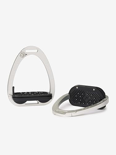 LeMieux Vector Control Stirrup - New Generation - Spring Loaded Hinged Arm - Cross Track Grip Surface - color: Aluminium