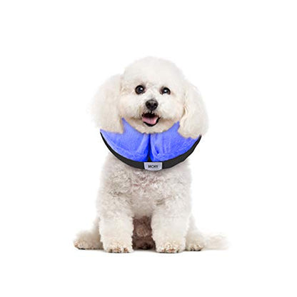 MCHY Inflatable Dog Cone,Adjustable Recovery Collar for Dogs After Surgery,Prevent from Biting & Scratching,Not Block Vision (Blue, S-Neck 7''- 12'') - color: Blue, size: S-Neck 7"- 12"