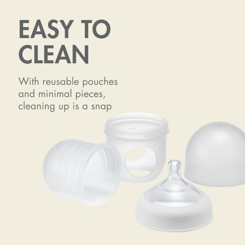 Boon Nursh Bottles - Slow Flow - Silicone Baby Bottles Help Ease Colic Symptoms - Formula and Breast Milk Only Touch Platinum Food-Safe Silicone - Gray - 0-3 Months - 3 Count - 4 Ounce - color: Gray, size: 4 Ounce (3 Count)