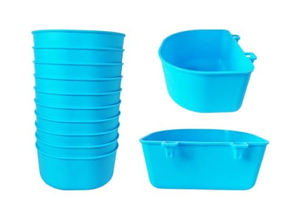 10 Pcs 25 fl.oz Pet Feeder Bowls Water Cups Hanging Feeders Waterers Food Dish Treats Container pellets grit Dispenser for Chicken Bird Rabbit Parakeet Cat Puppy Guinea Pig Small Animal - size: Blue 25 OZ Pack of 10