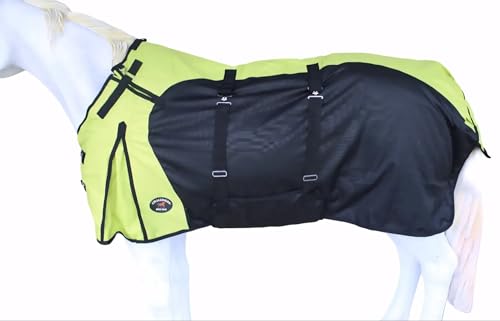 CHALLENGER 1200D Horse Turnout Waterproof Heavy Weight Winter Blanket 5EE20LG - color: Lime Green/Black, size: 76"