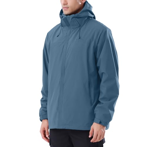CAMEL CROWN Men's Ski Jacket 3 in 1 Waterproof Winter Jacket Snow Jacket Windproof Hooded with Inner Warm Fleece Coat - color: Tower Grey, size: Small