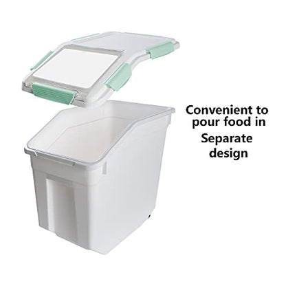 Saim 25lb Flour/Rice Storage Container with Rolling Casters (Green) - color: Green