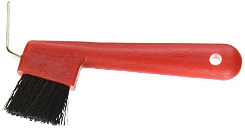 PARTRADE 245855 737 Hoof Pick with Brush, 7", Red - color: Red