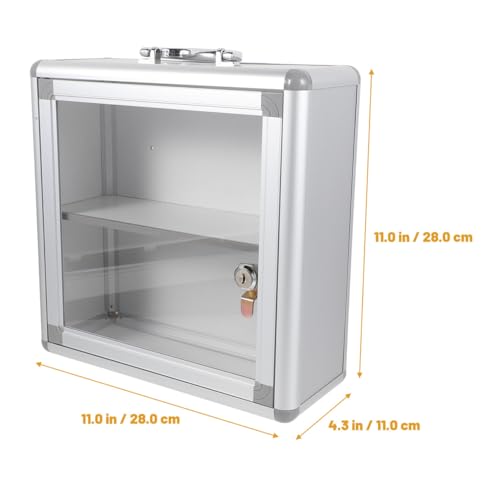 Healeved Medicine Storage Box Wall Hanging Emergency Medicine Box with Lockable Case Large Aid Container Empty for Home Office Kindergarten Outdoor Use
