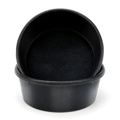 2Pcs Rubber Feed Pan, 1 Gallon Horse Feed Bucket - color: Black-4Quart, size: 2PCS