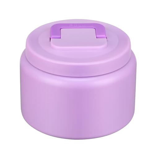 PIQUEBAR 8oz Kids Thermo for Hot Food,Small Lunch Thermo Food Container Stainless Steel,Easy Open Wide Mouth Thermo for Hot Cold Food for Preschool Travel - color: Pure Purple