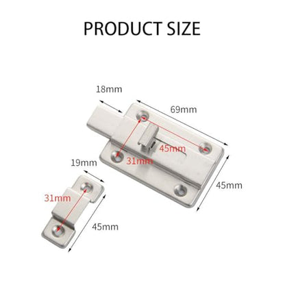 Slide Latch Lock, 3 Pcs 3 inches Sliding Door Bolts Lock,Gate Sliding Latch Lock