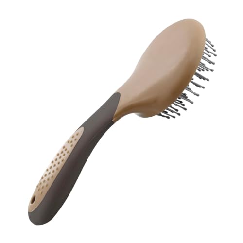 Horse Brush Mane and Tail Hair Comb with Professional Non-Slip Grip, Horse Grooming Tool Supplies, Brown
