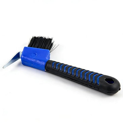 2-in-1 Hoof Pick for Horses with Soft Grip Rubber Handle(Blue) - color: Blue