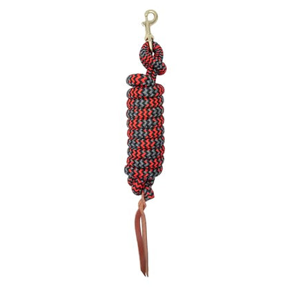 Weaver Equine 10' Horse Cowboy Lead Rope with Brass Snap - color: Black/Red/Gray