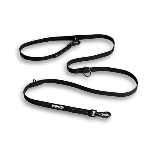 Fenrir - Dog Training Leash - Heavy Duty Dog - Double Ended Carabiner - Long Dog Lead - Non-Slip Lead Waterproof Gear for Large & Small Dogs Puppy - 2.1m (Black) - color: Black