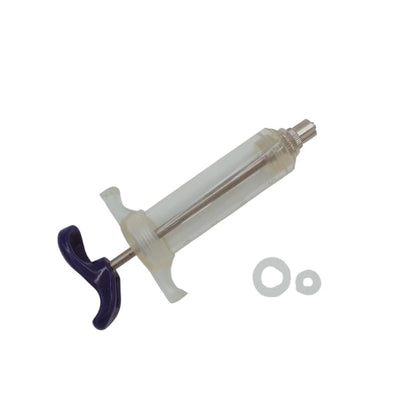 Reusable Veterinary Syringe Without Dose Nut – (20cc) - For Livestock Use | Durable Plastic Barrel | Luer-Lock & Luer-Slip Compatible | Equine, and Veterinary Use | Available in 10cc, 20cc, 30cc, 50cc - size: 20cc