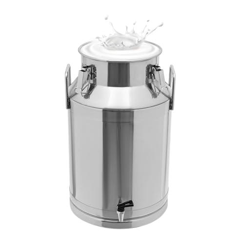 Stainless Steel Milk Can,10L-60L Milk Bucket Wine Pail Bucket With Faucet,Milk Can Tote Jug for Milk Wine Liquid Storage Container (10.5 Gal / 40 L With Faucet) - size: 10.5 Gal / 40 L With Faucet