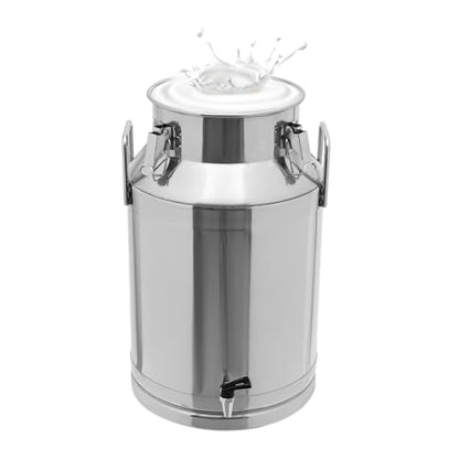 Stainless Steel Milk Can,10L-60L Milk Bucket Wine Pail Bucket With Faucet,Milk Can Tote Jug for Milk Wine Liquid Storage Container (10.5 Gal / 40 L With Faucet) - size: 10.5 Gal / 40 L With Faucet