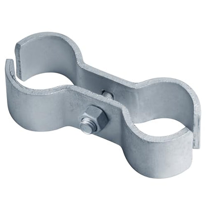 2 PCS Heavy Duty Chain Link Fence Saddle Panel Clamp Fits 2-3/8" OD Pipe - size: 2-3/8" x 2-3/8"