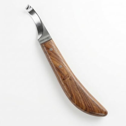 Precision Farrier Tools Super Sharp Hoof Knife Farrier Tools Right-Handed Hoof Knife with Wooden Handle for Horse & Cow Hoof Trimming