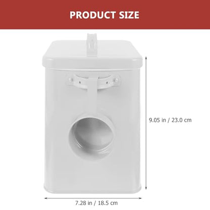 BESTOYARD Metal Storage Bucket with Airtight Lid Iron Food Canister for Grain Flour Laundry Powder Pet Treats 9.05 X 7.28 X 6.49 in Kitchen Counter and Pantry Organizer