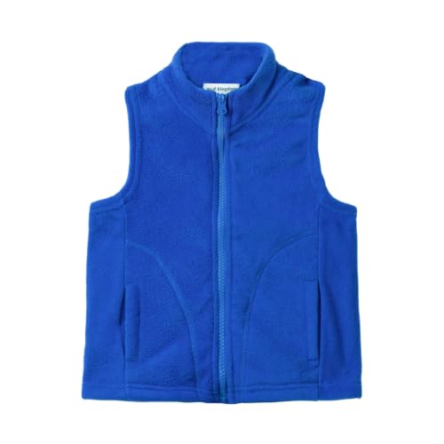 Mud Kingdom Boys Girls Polar Fleece Vest Jacket Ligntweight Plain Vest Full Zipper Sleeveless - color: Blue, size: 7-8