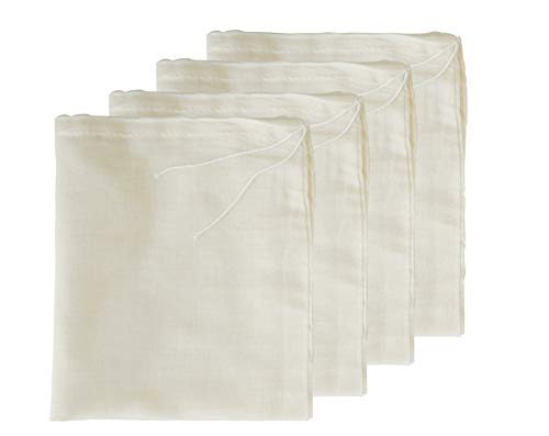 Cheesecloth Bags for Straining,Reusable Cold Brew Coffee Cheese Cloths Strainer,Large Nut Milk Tea Juice Bag,100% Natural Cotton Fine Mesh Filter Bags(Medium,4 Pack) - size: Medium,4 Pack