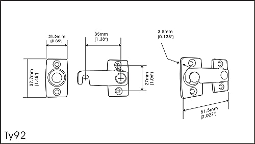 QCAA Solid Brass Shutter Bar/Door Latch, 7/8" x 2-3/32", Classic Bronze, 2 Pack, Made in Taiwan - color: Classic Bronze, size: 2 Pack