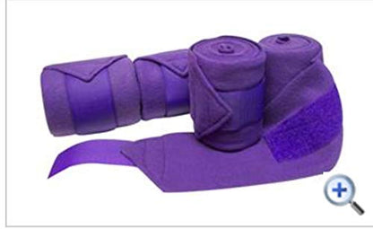 Horse Fleece Bandages/Polo Wraps/Stable Wraps Equestrian Leg Wraps Set of 4 TACK Equestrian Boots Protection (Blue)