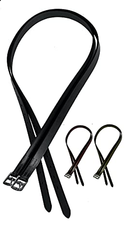 Majestic Ally Genuine Leather English Stirrup Leather (Pair) - color: Black, size: 54 us