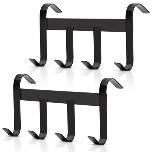 Dunzy 2 Pcs Black Tack Rack with Swivel Hooks, Hanging Bridle Hooks Portable Tack Hangers for Horses, for Stall Room Trailer Accessories (4 Hooks Style) - style: 4 Hooks Style