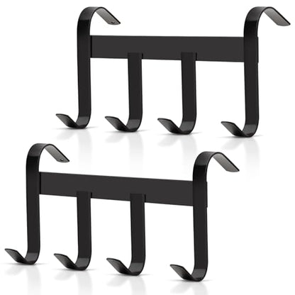 Dunzy 2 Pcs Black Tack Rack with Swivel Hooks, Hanging Bridle Hooks Portable Tack Hangers for Horses, for Stall Room Trailer Accessories (4 Hooks Style) - style: 4 Hooks Style