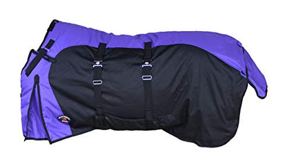 CHALLENGER 1200D Horse Turnout Waterproof Heavy Weight Winter Blanket 5EE20PR - color: Purple/Black, size: 64"
