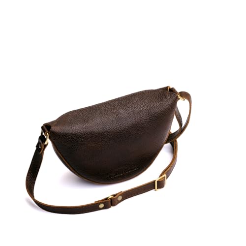 Portland Leather Goods Koala Sling Bag - Adjustable Full-Grain Leather - color: Coldbrew, size: Small